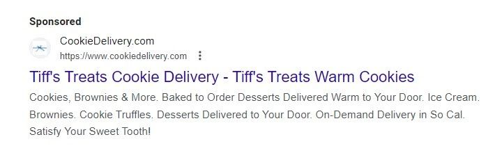 Search results for cookie deliveries