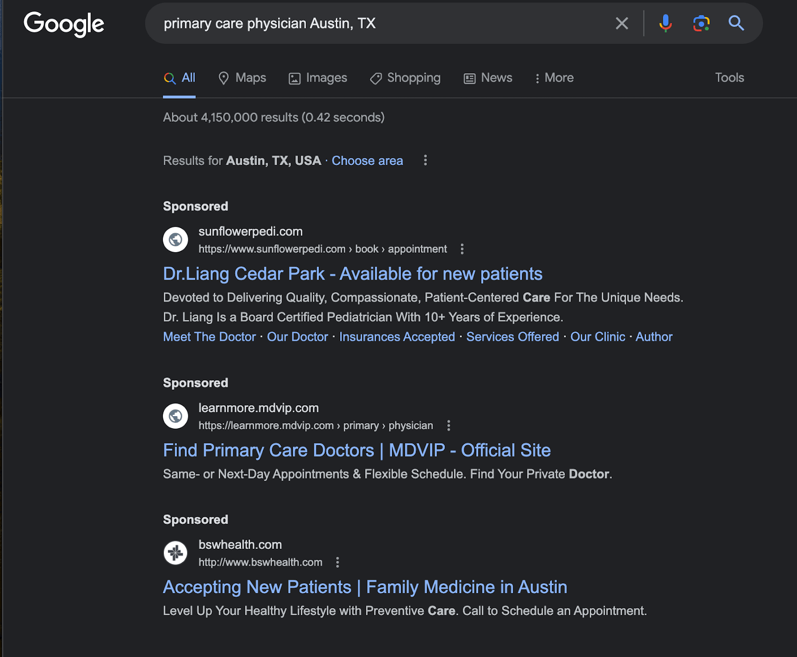 search results for primary care physician austin