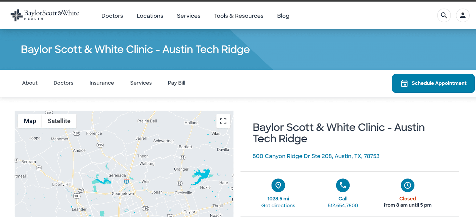 landing page of bsw clinic 1