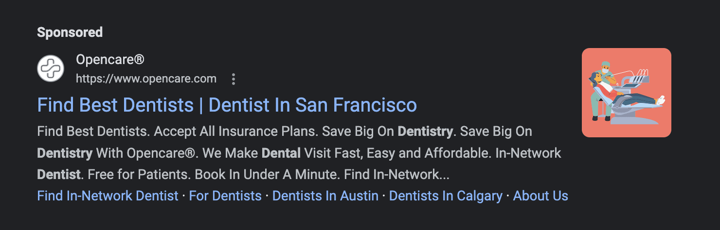 find dentist near me google ad