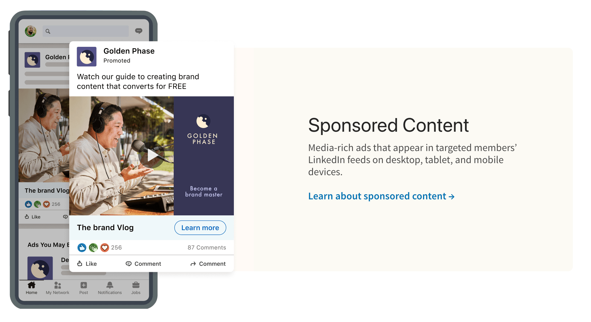 sponsored content linkedin ads