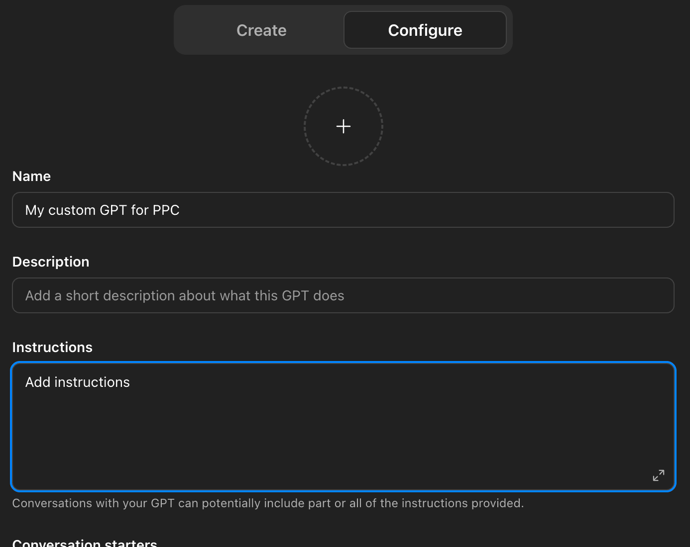 custom gpt setup