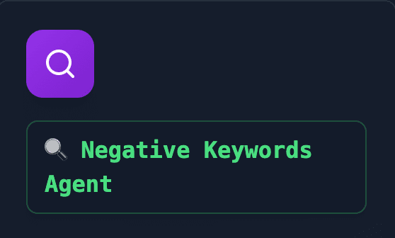 neg keywords agent