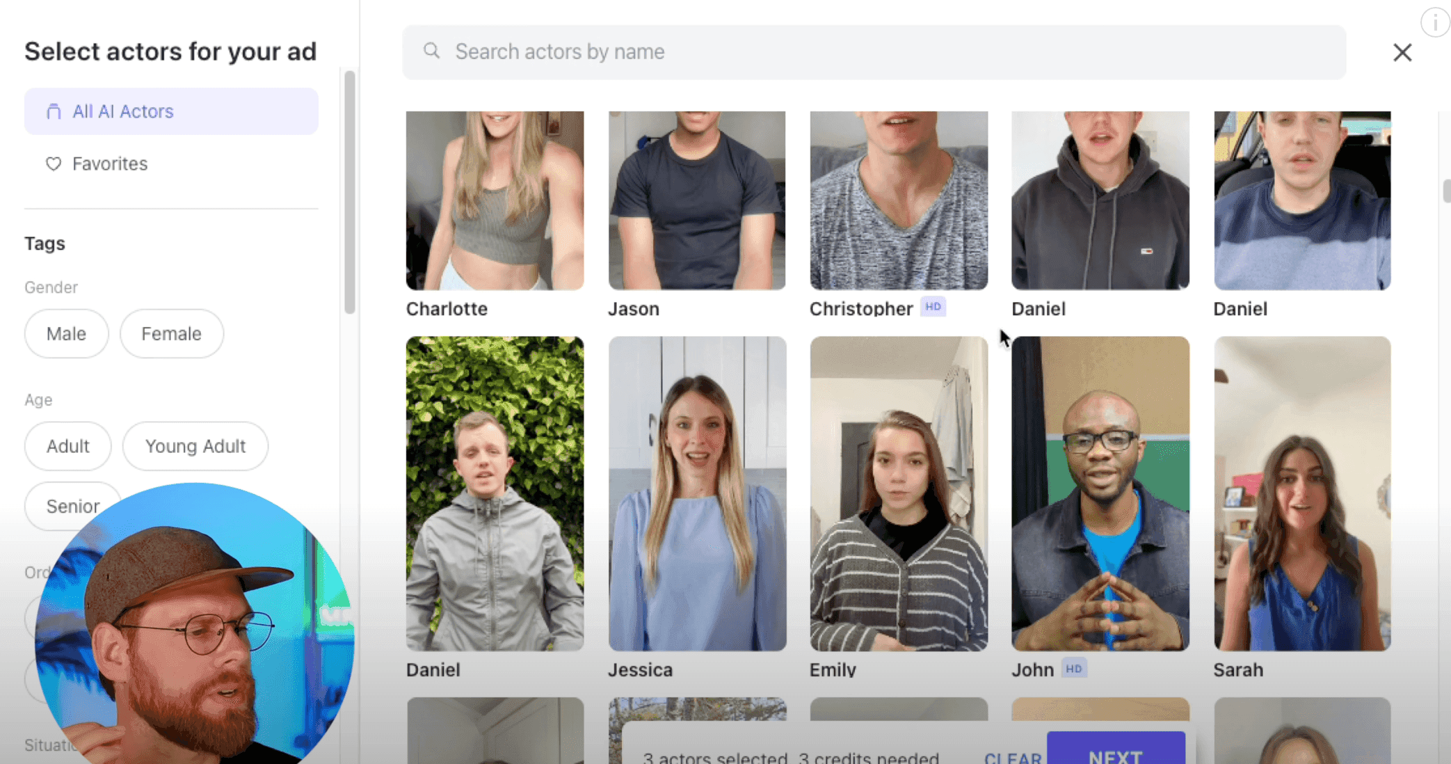 Arcads AI generation in action