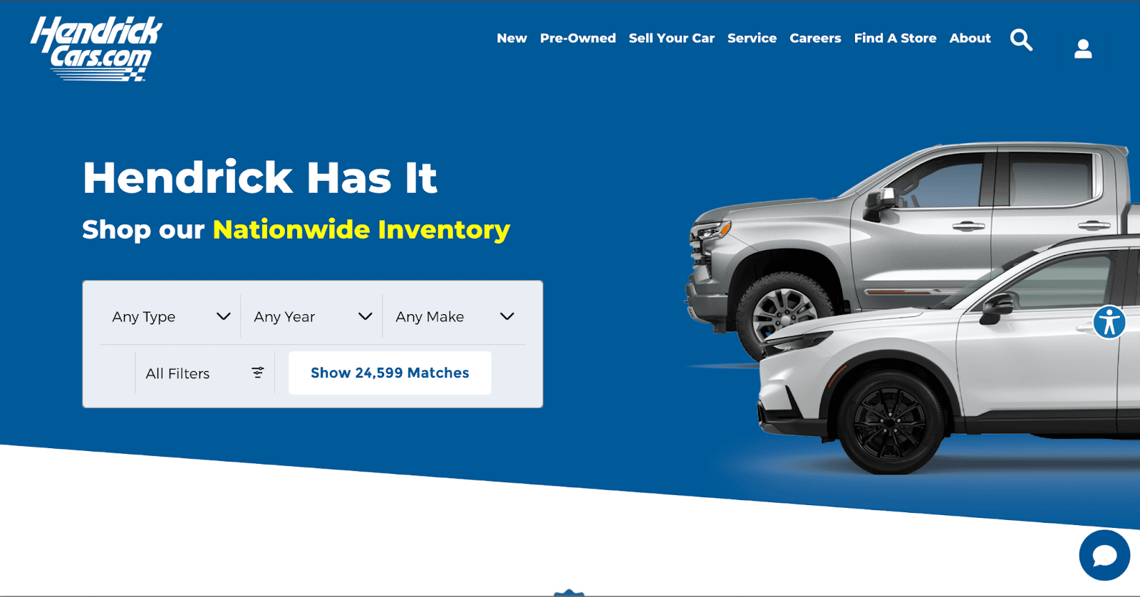 landing pages for hendrick cars
