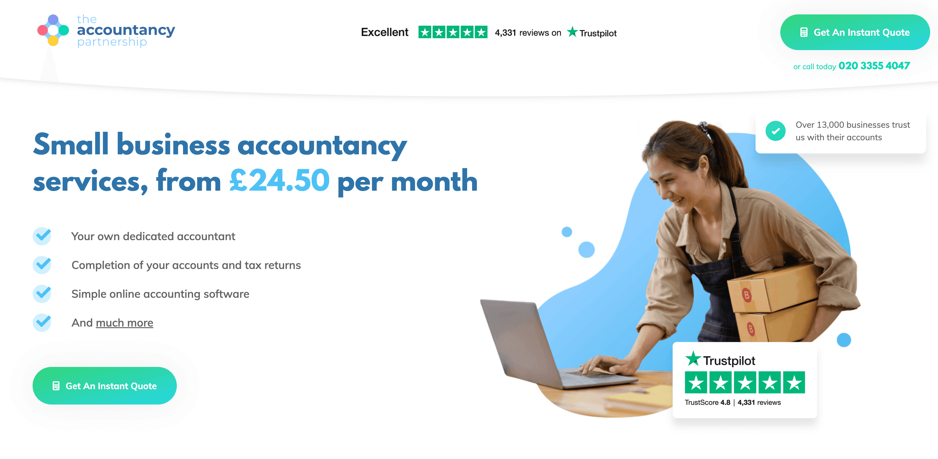 Great B2B landing page example