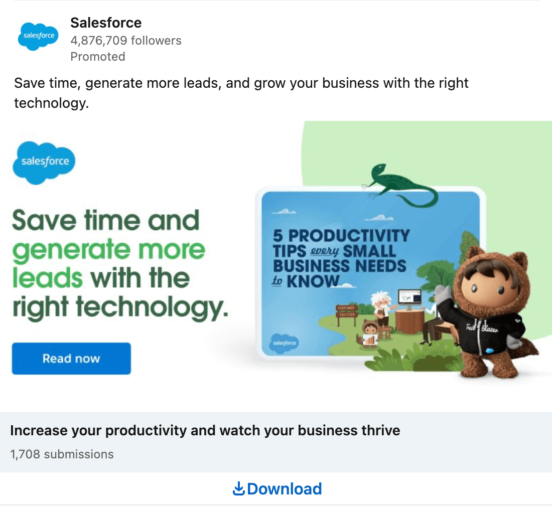 Salesforce LinkedIn ad