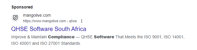 PPC ad for OHSE Software