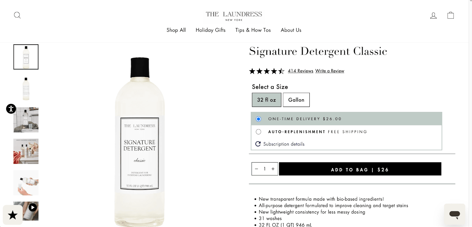 the laundress landing page