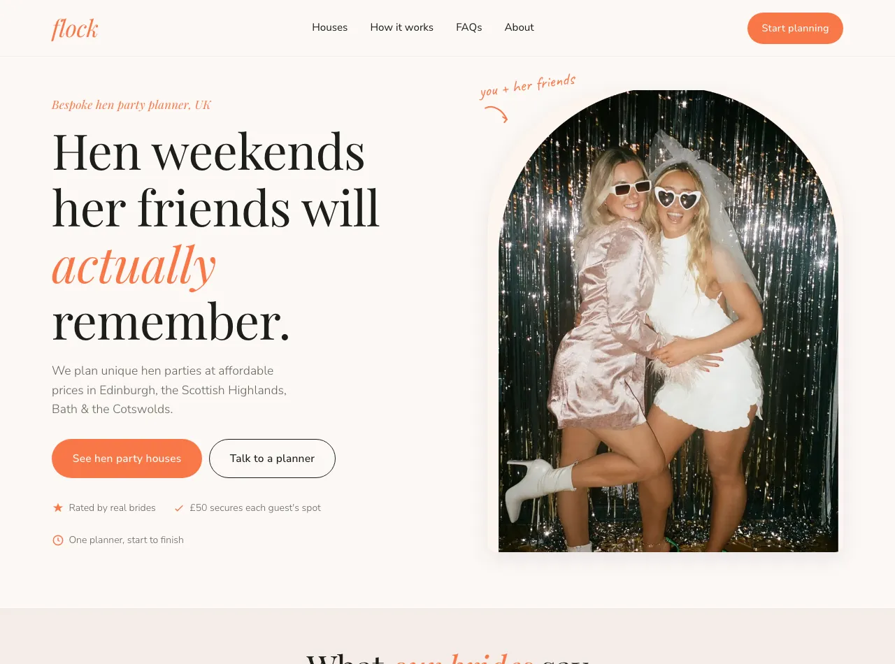 Memory-led Flock landing-page concept