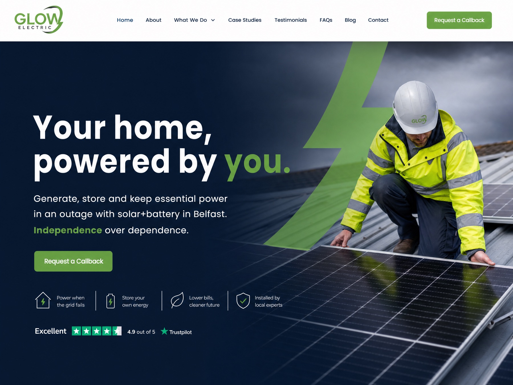 Glow Electric Postclick concept focused on energy independence