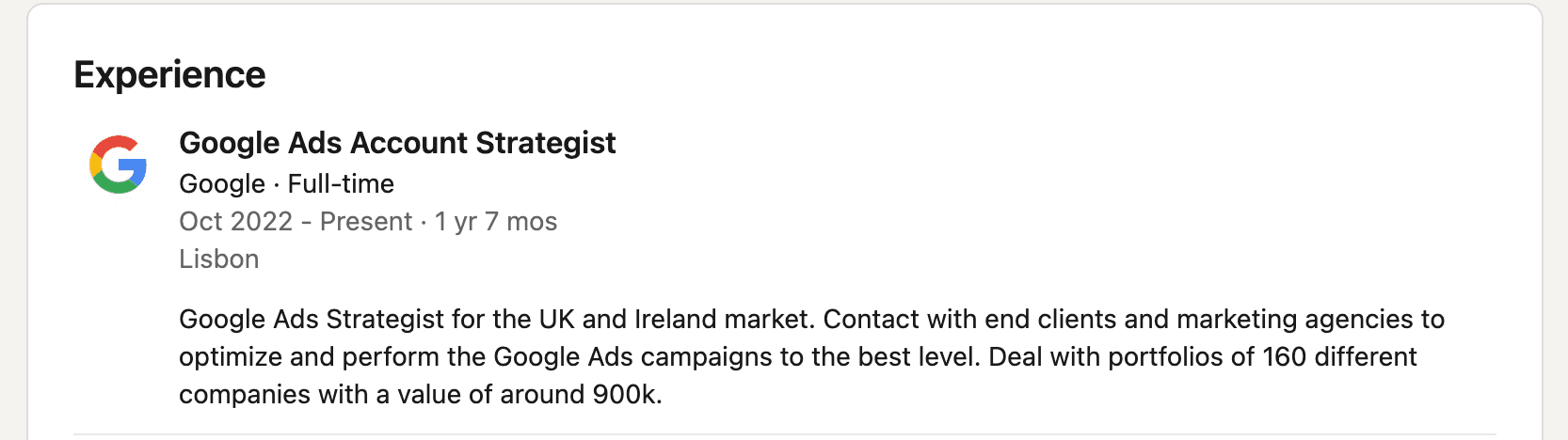 google ads rep linkedin