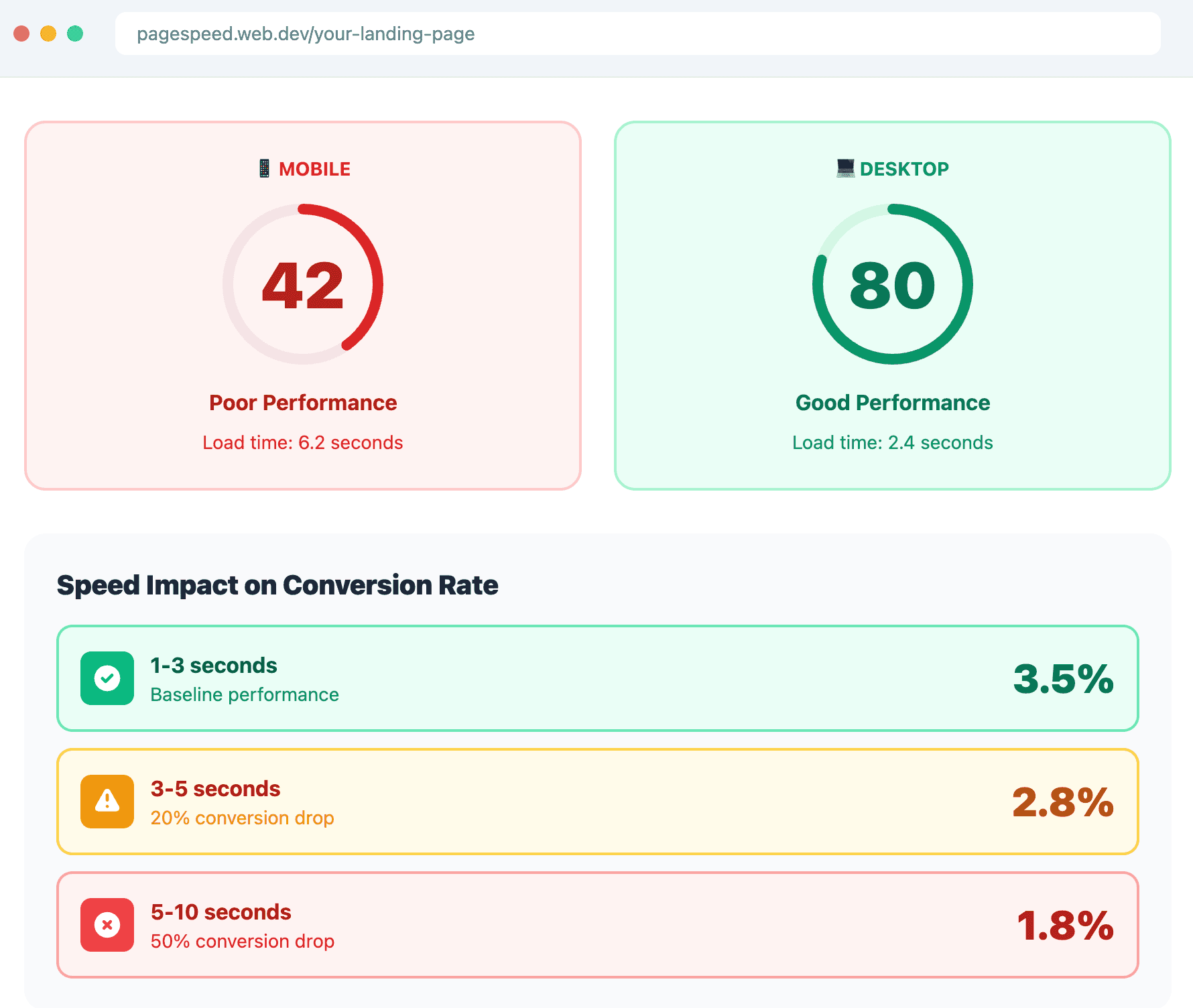 Page Speed conversion rates