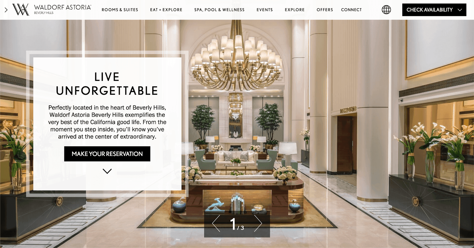 landing page for waldorf astoria