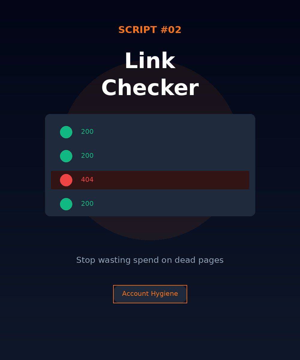 MCC link checker script google ads