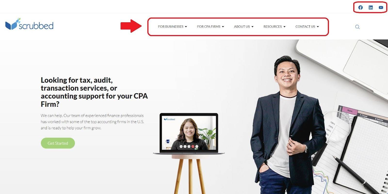 landing page for scrubbed