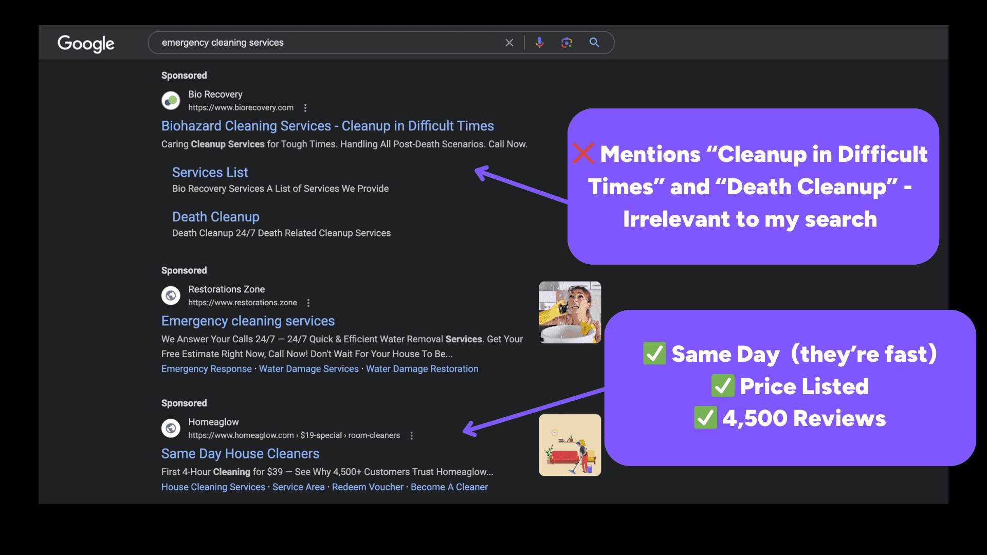 cleaning services ad example