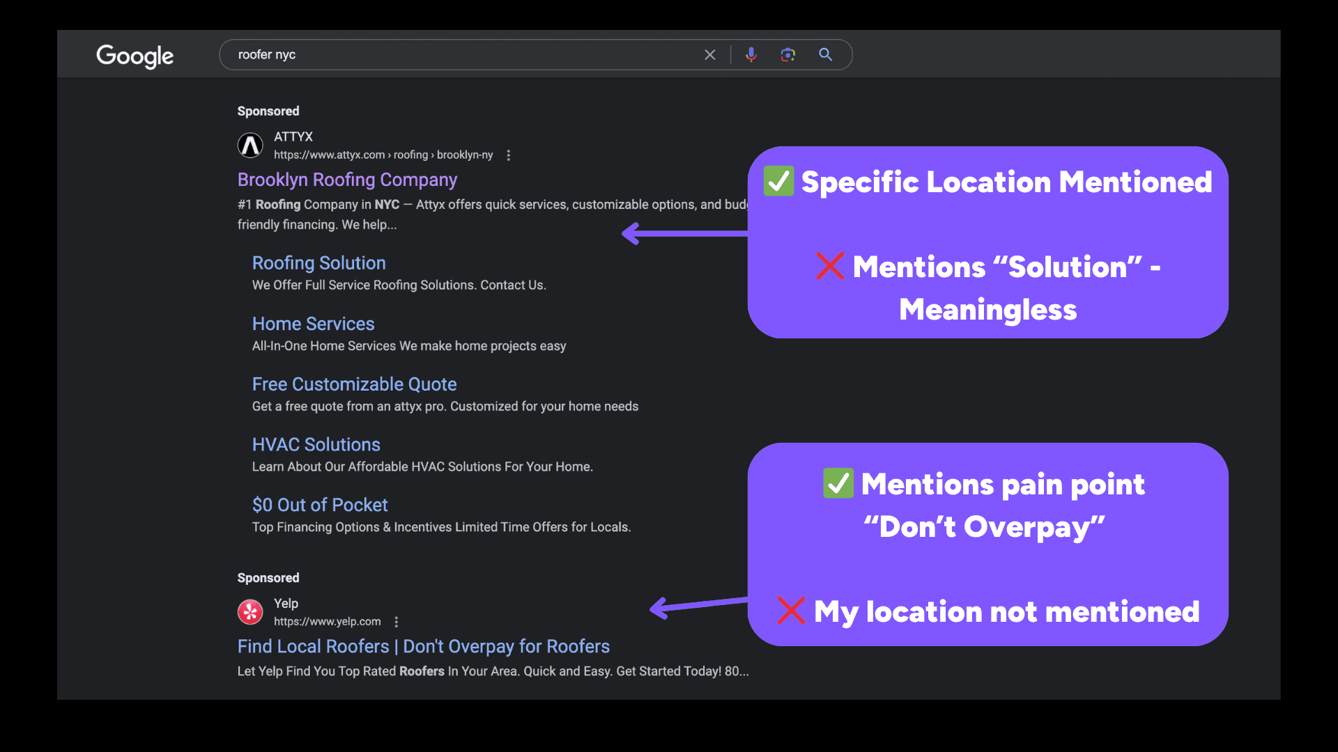 Roofer NYC Ad example