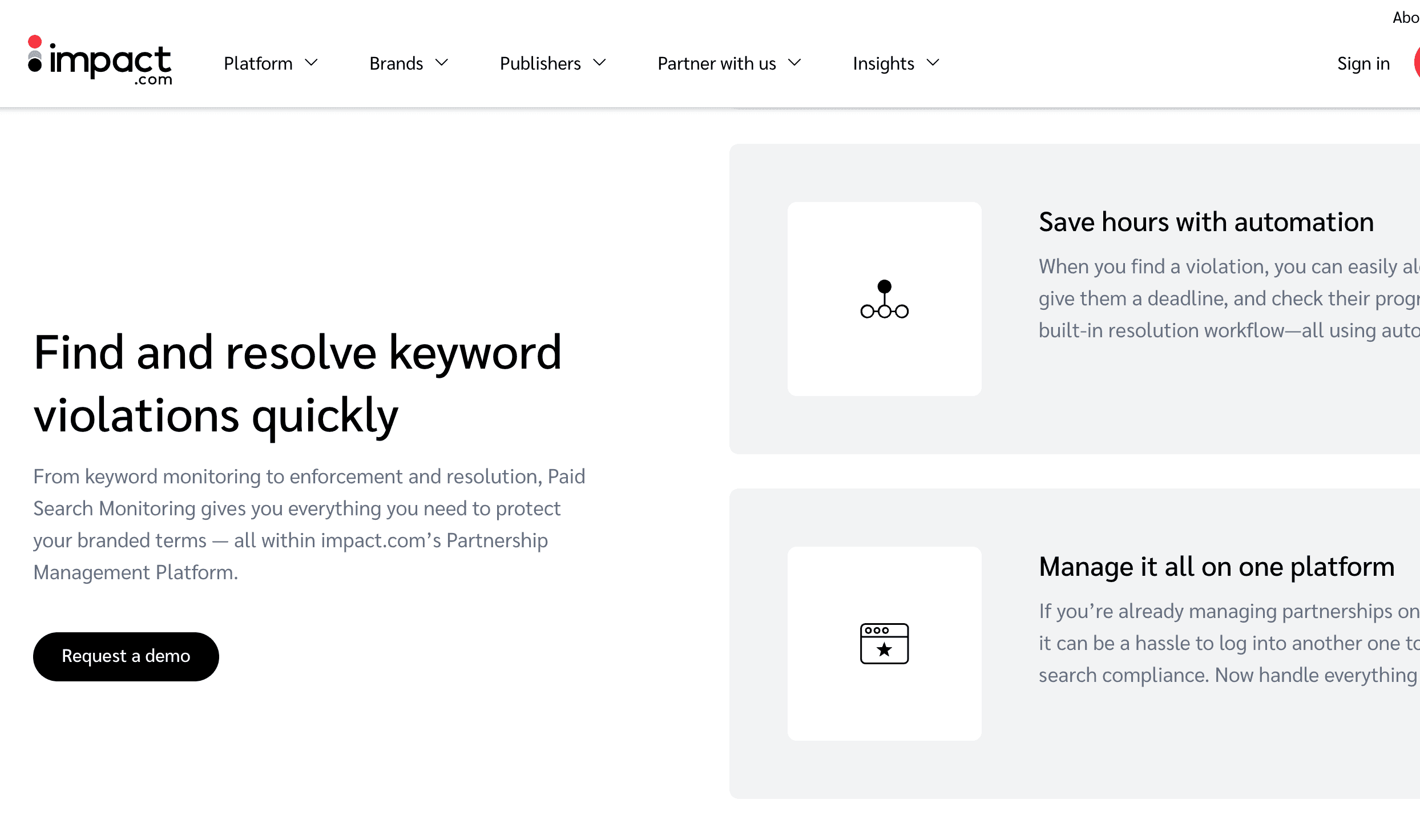 Impact.com ppc brand violations tool