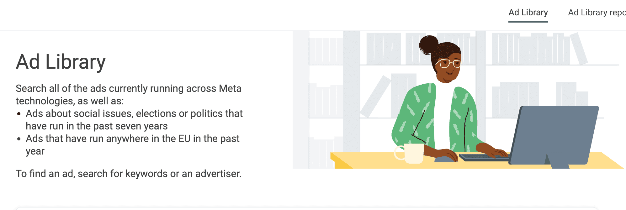 Facebook competitor ad library