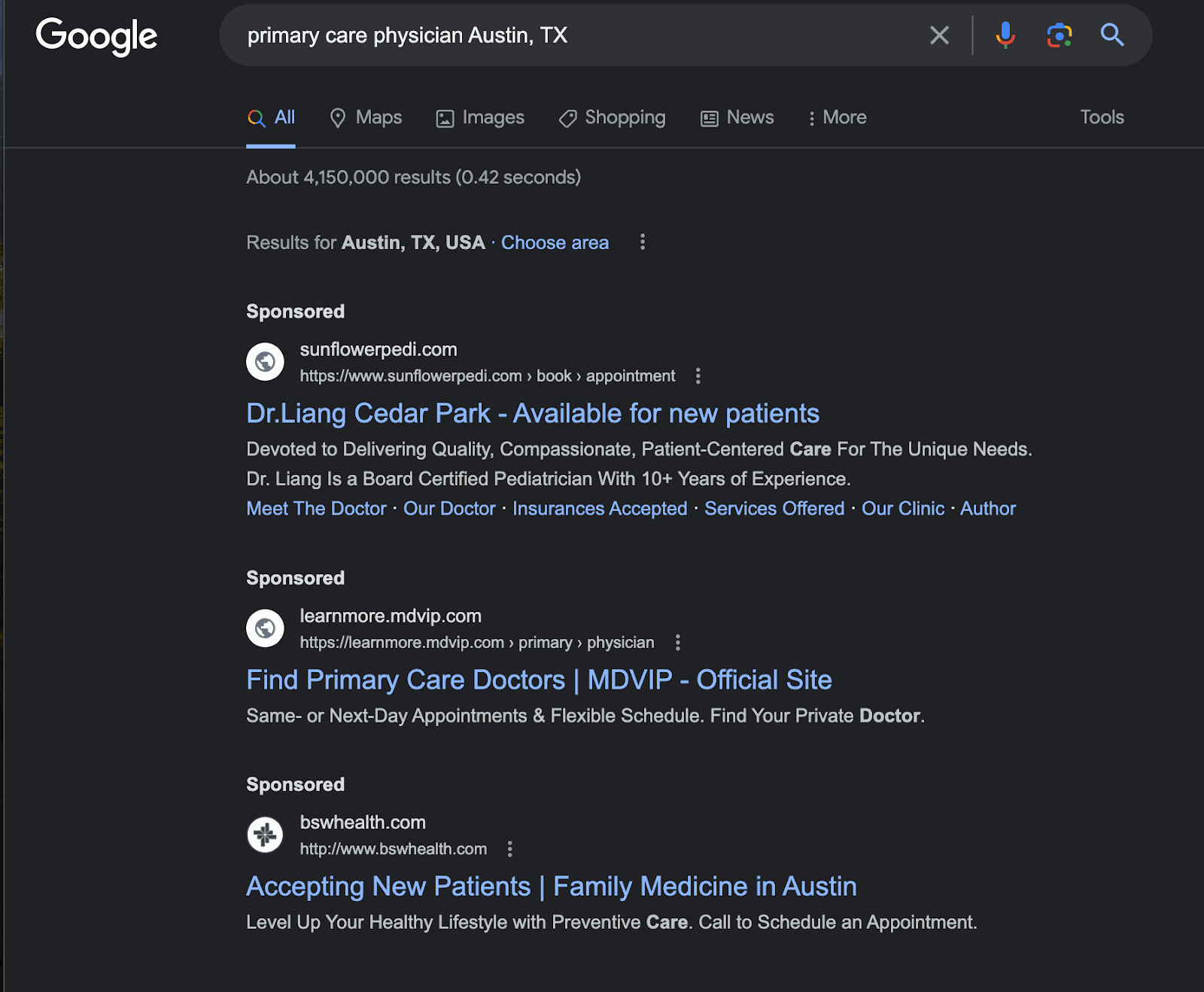 search results for primary care physician austin