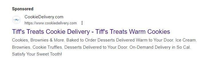 Search results for cookie deliveries