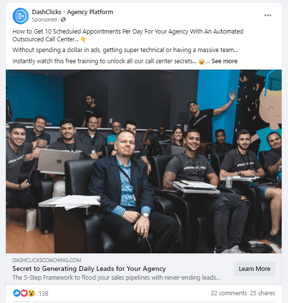 PPC ad for Dash Clicks