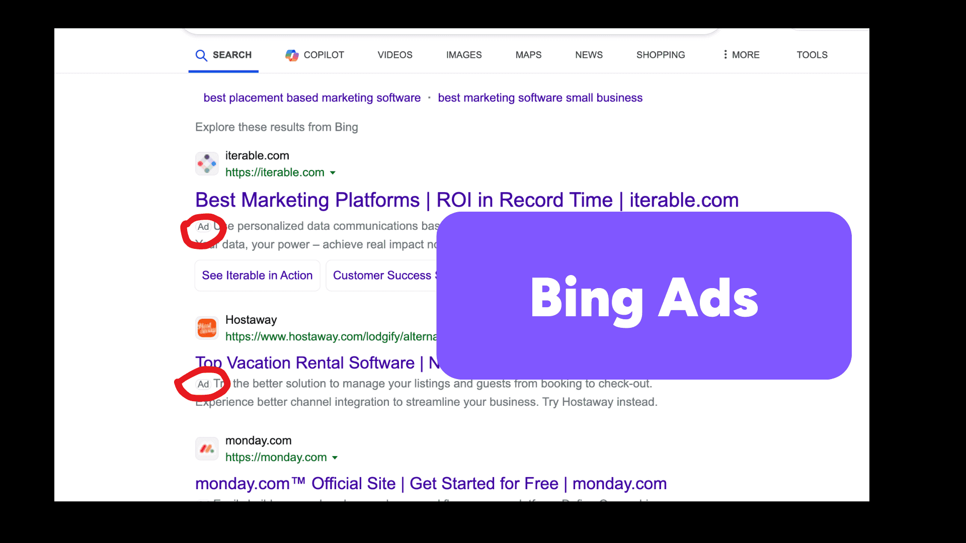Bing search ads