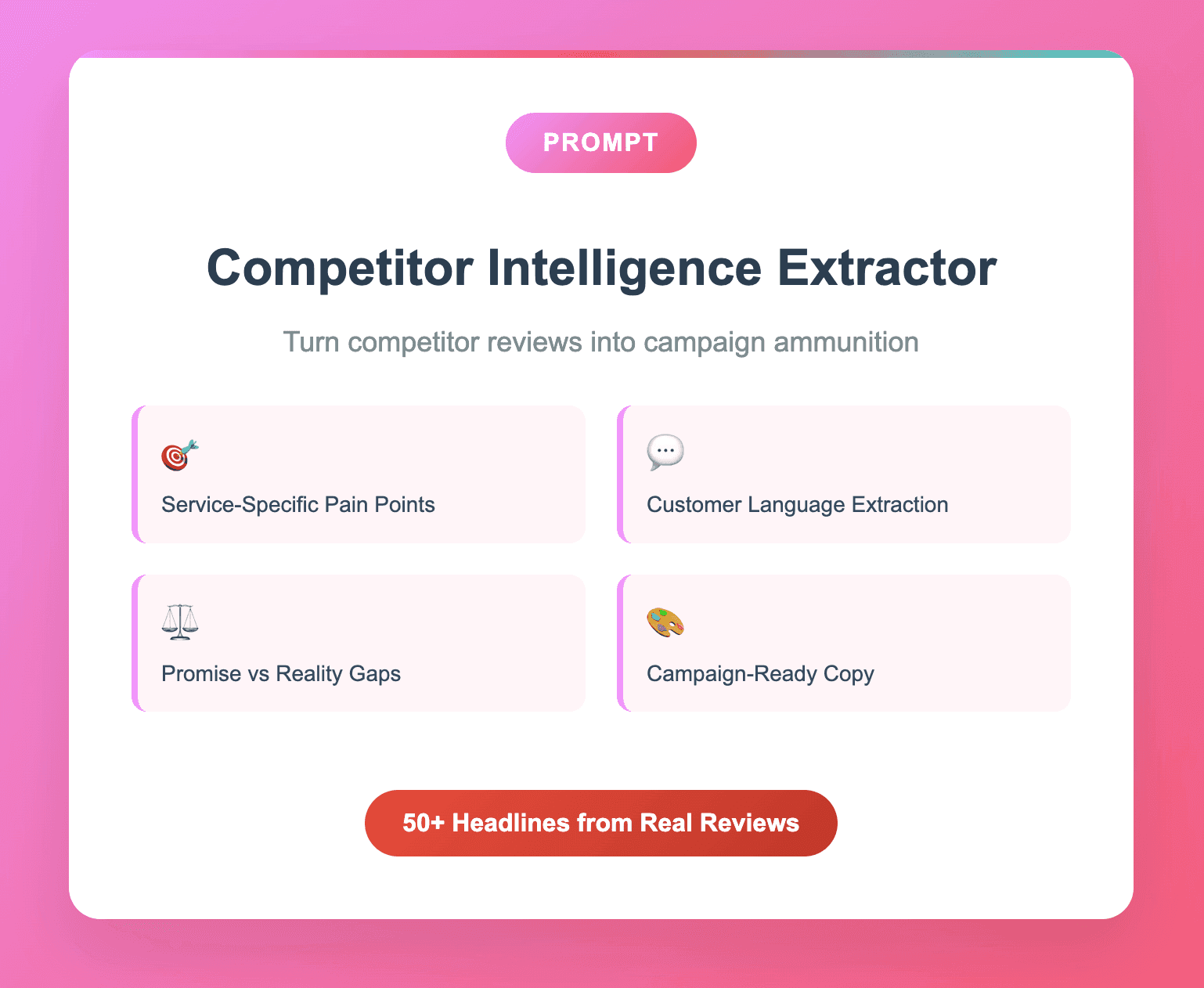 Competitor reviews prompt