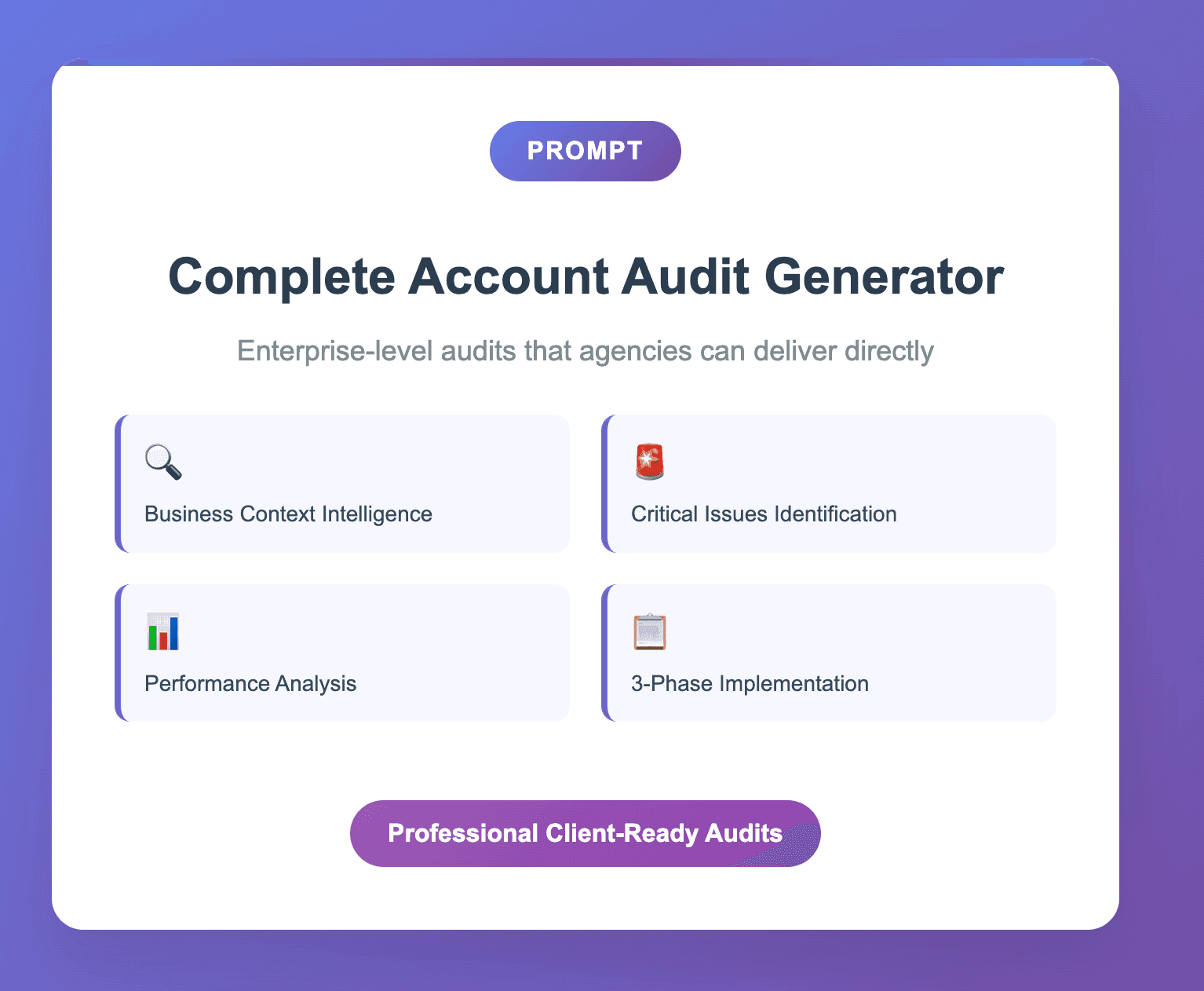 google ads audit prompt