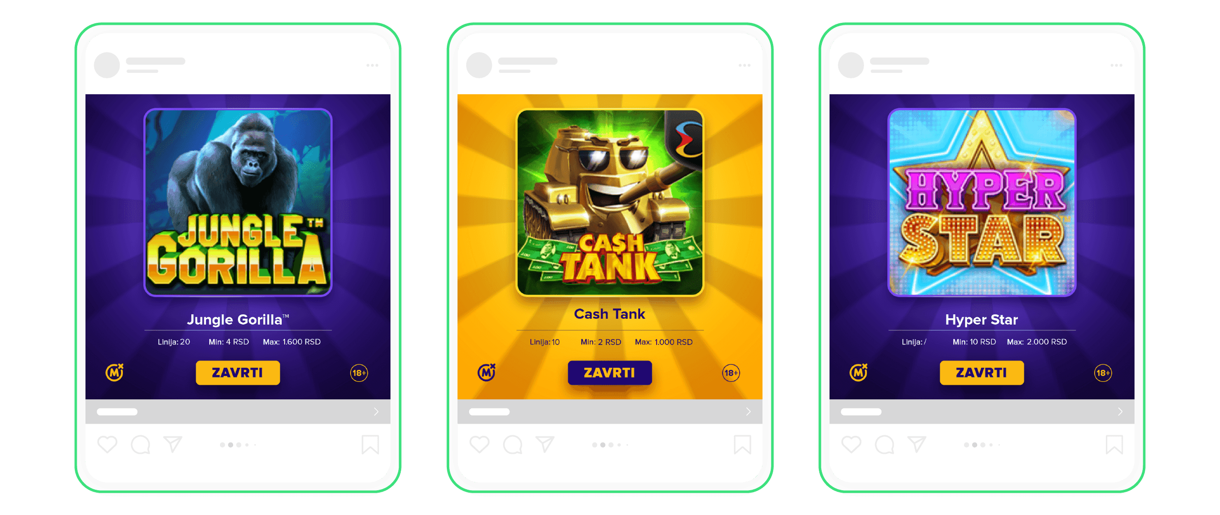 gaming remarketing ad depending on game