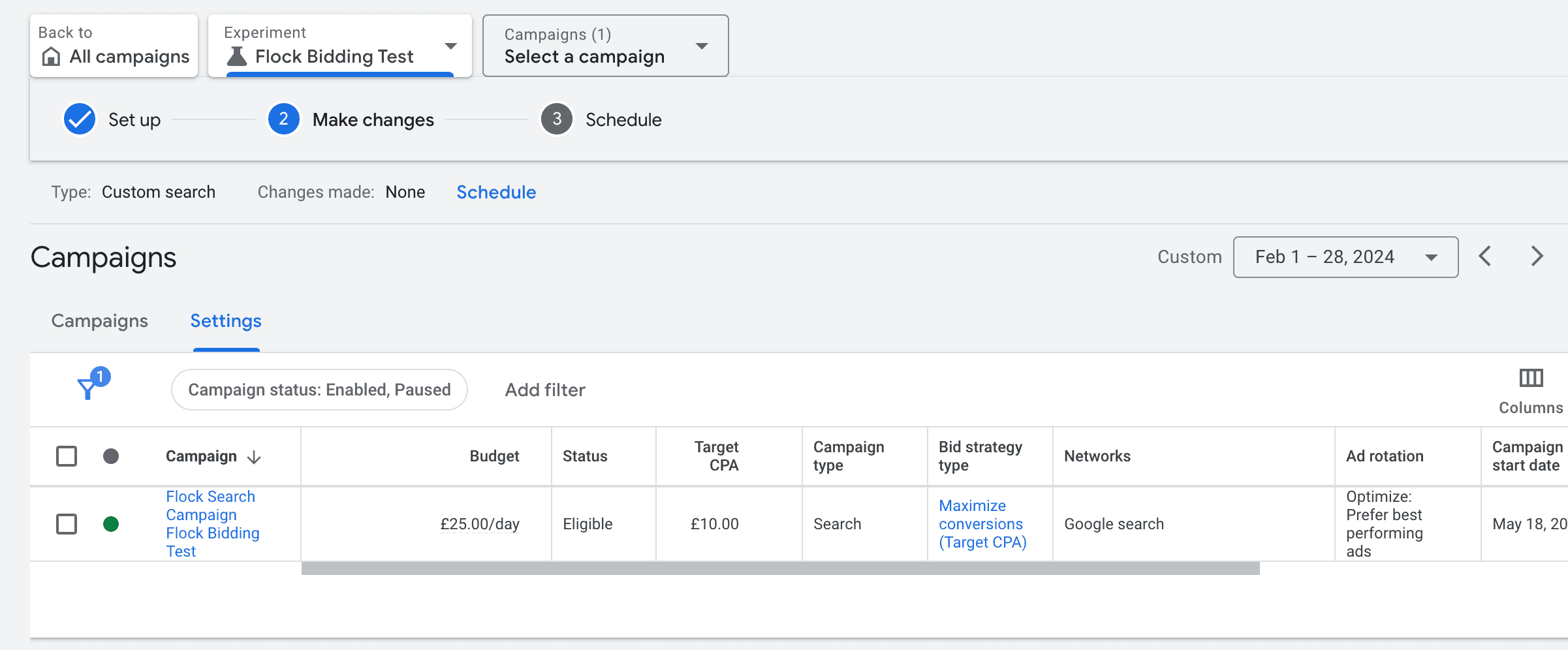 editing your google ad test