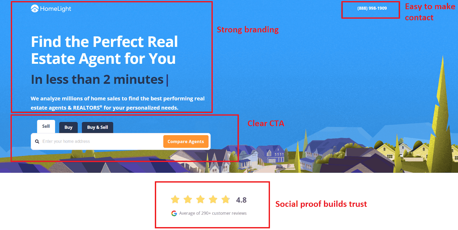 sample of homelight homepage