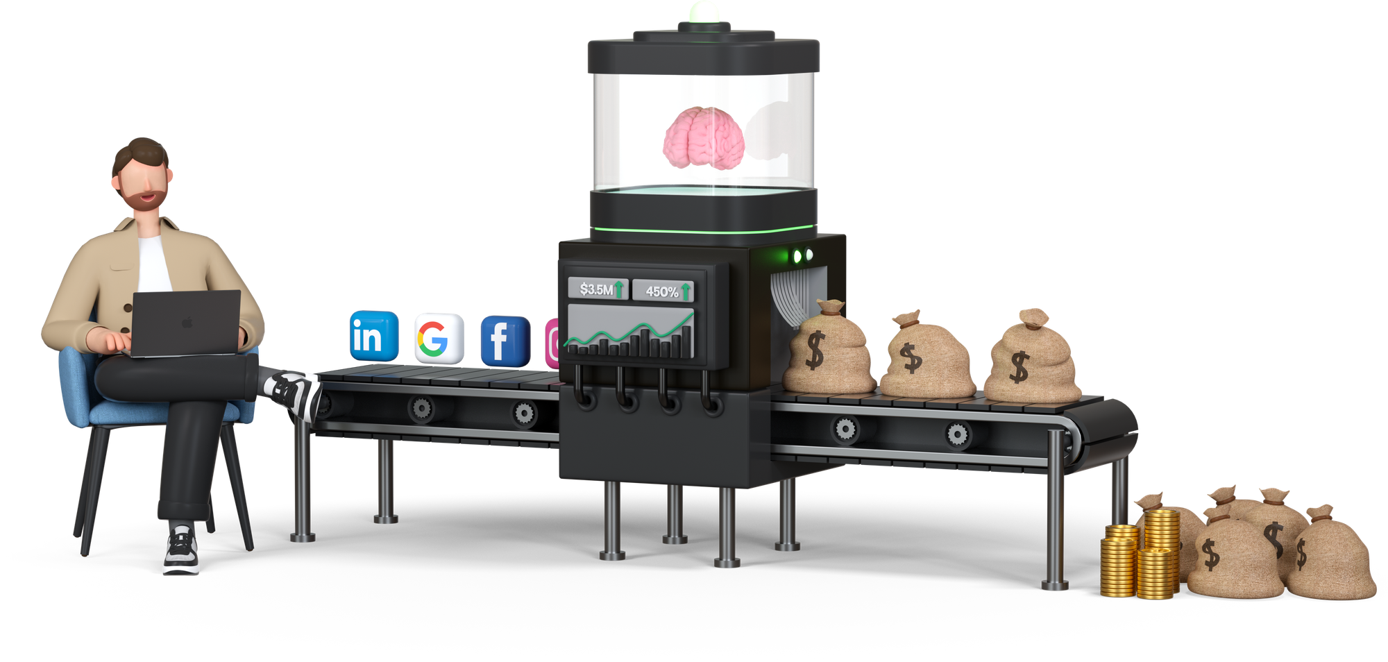 The PPC.io machine: ad platforms go in, revenue comes out
