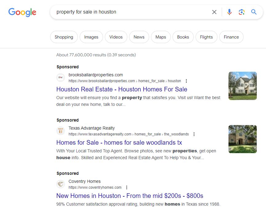 search results for property sale in houston