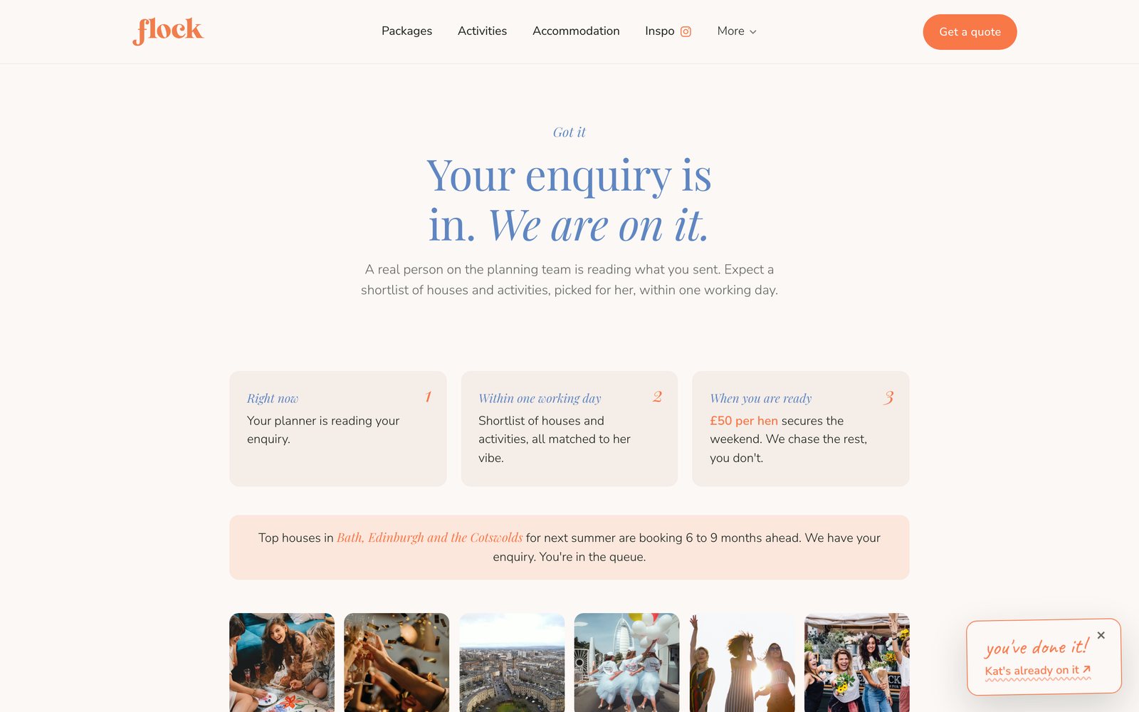 Redesigned thank-you