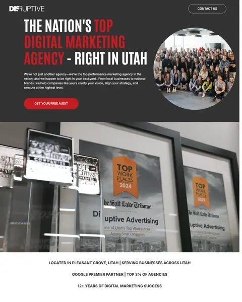 Marketing landing page example