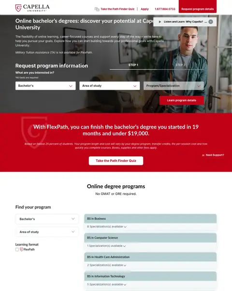 Online Education landing page example