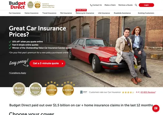 budgetdirect.com.au: Review count links to the reviews