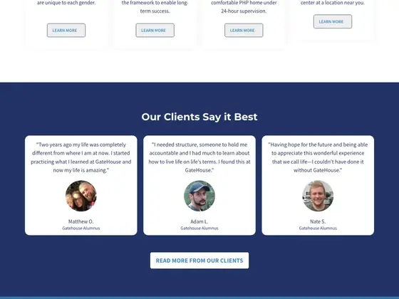 gatehousetreatment.com: Alumni quotes carry faces and names