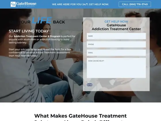 gatehousetreatment.com: Free confidential assessment named up front