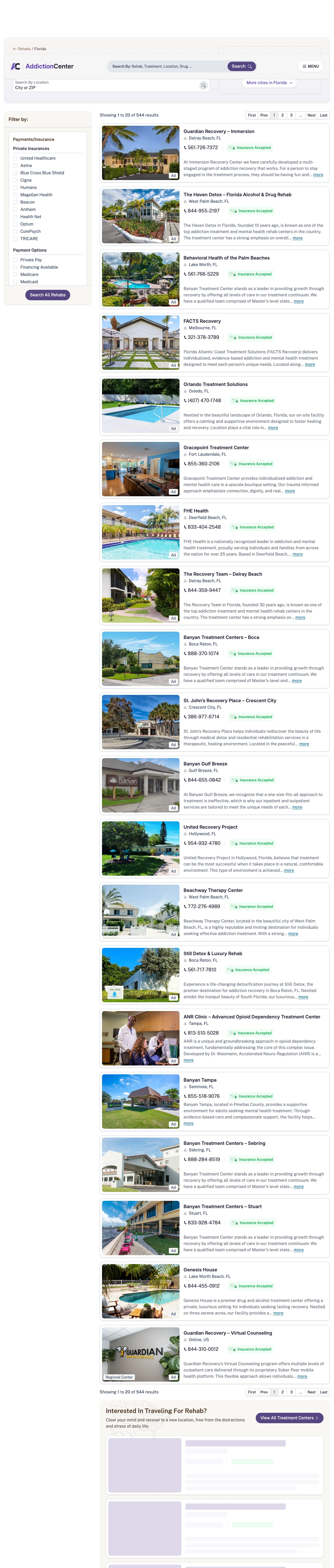 Addiction Treatment landing page example