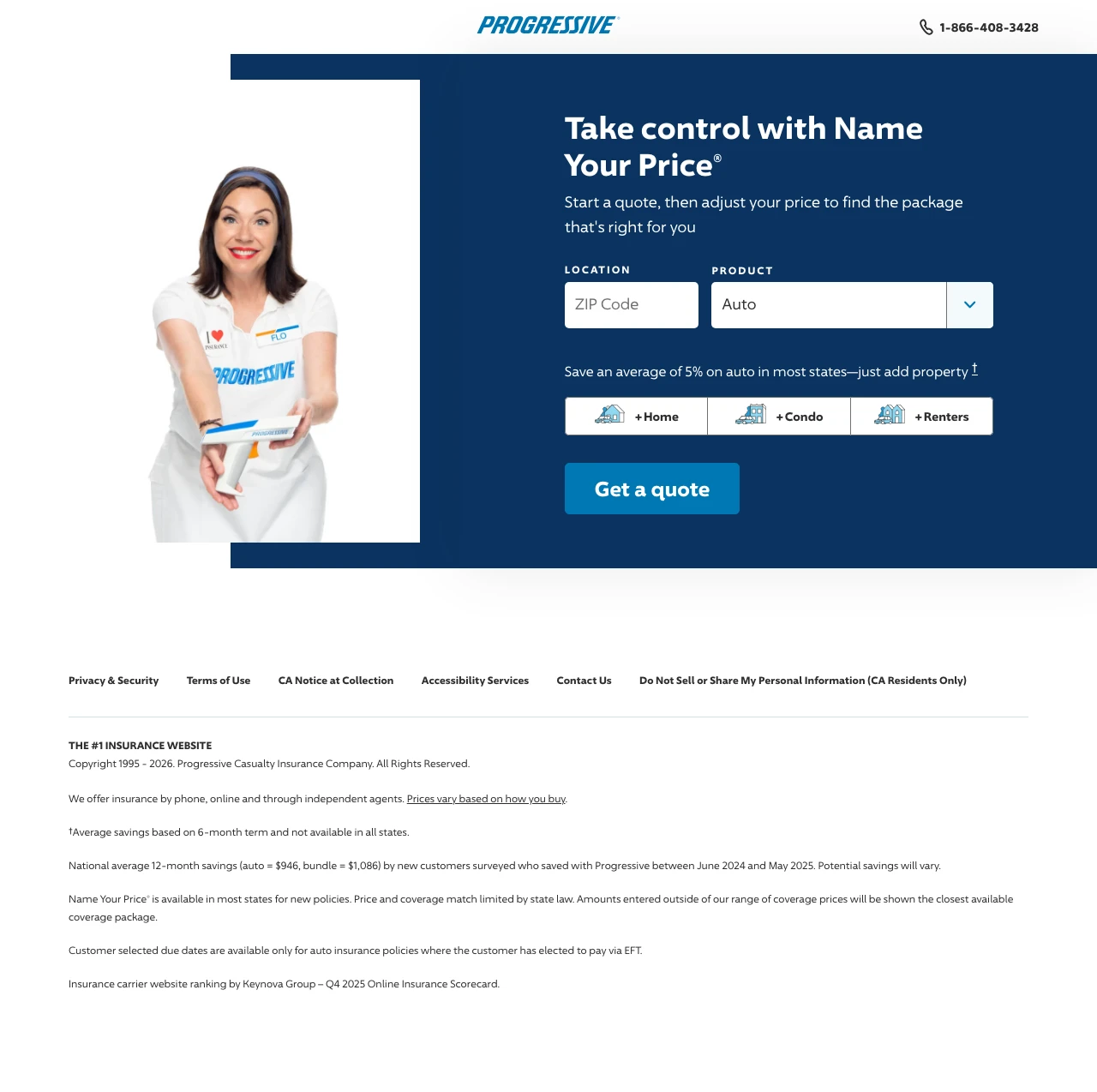 Auto Insurance landing page example