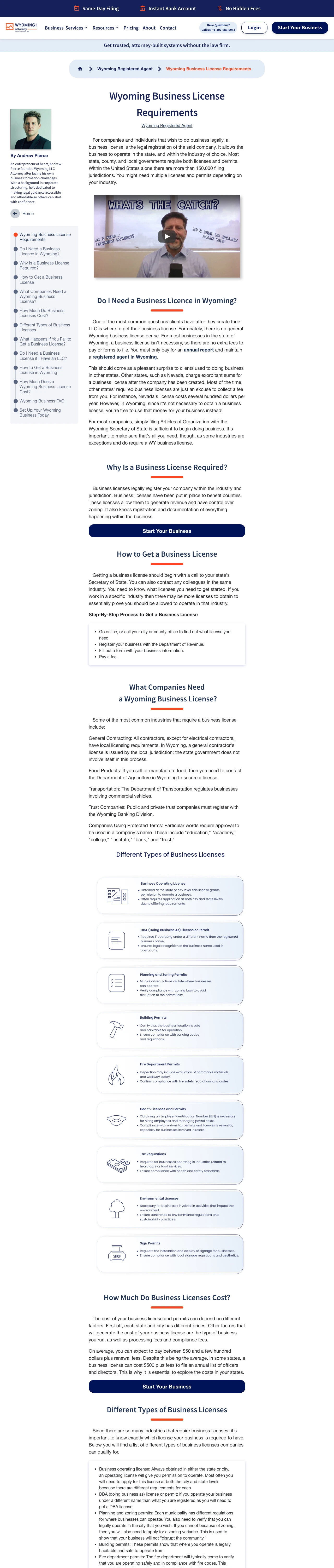 Business Formation / LLC landing page example