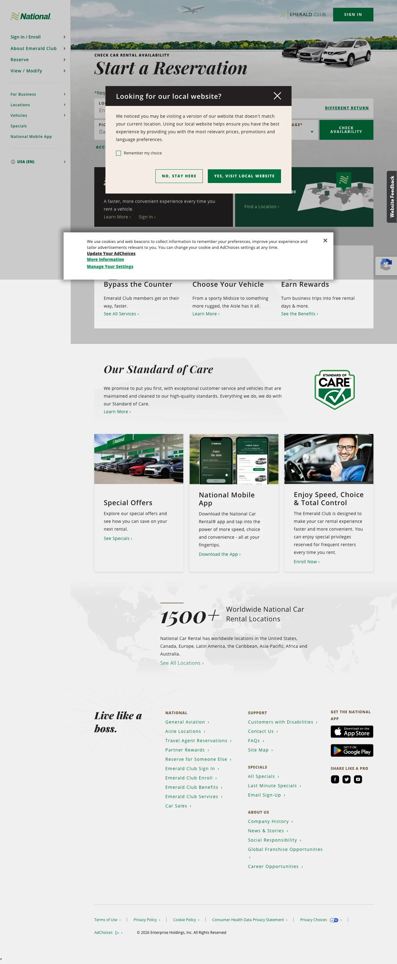 Car Rental landing page example