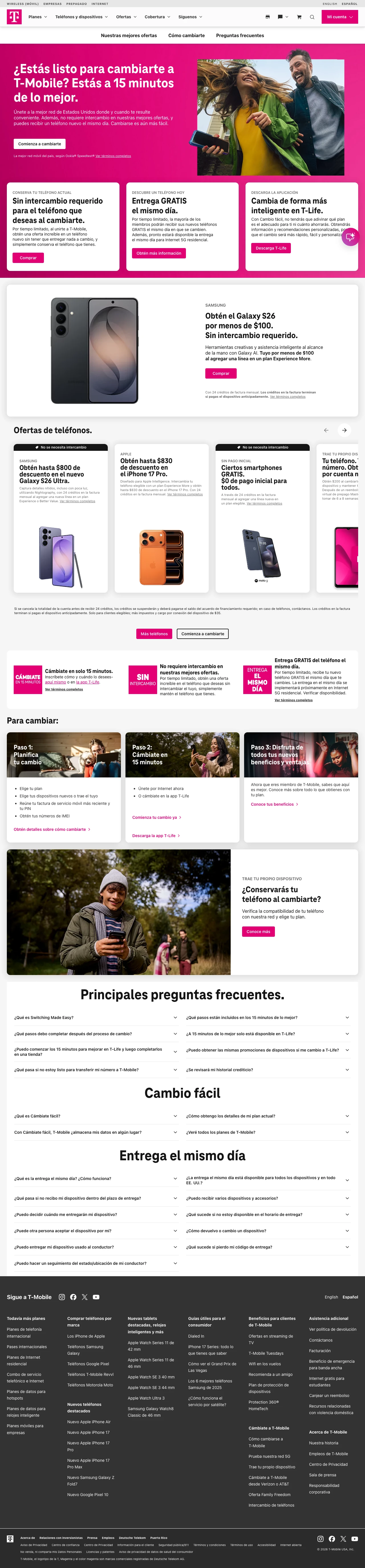 Cell Phones & Wireless Plans landing page example