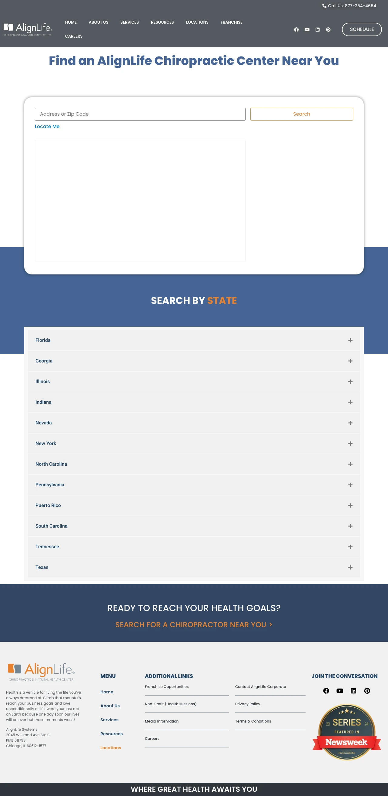 Chiropractic Services landing page example