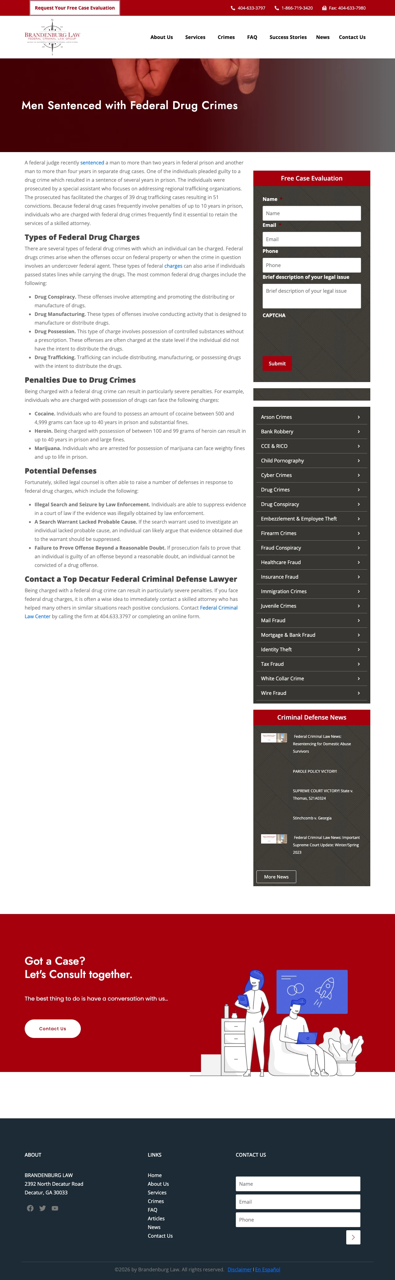 Criminal Defense landing page example