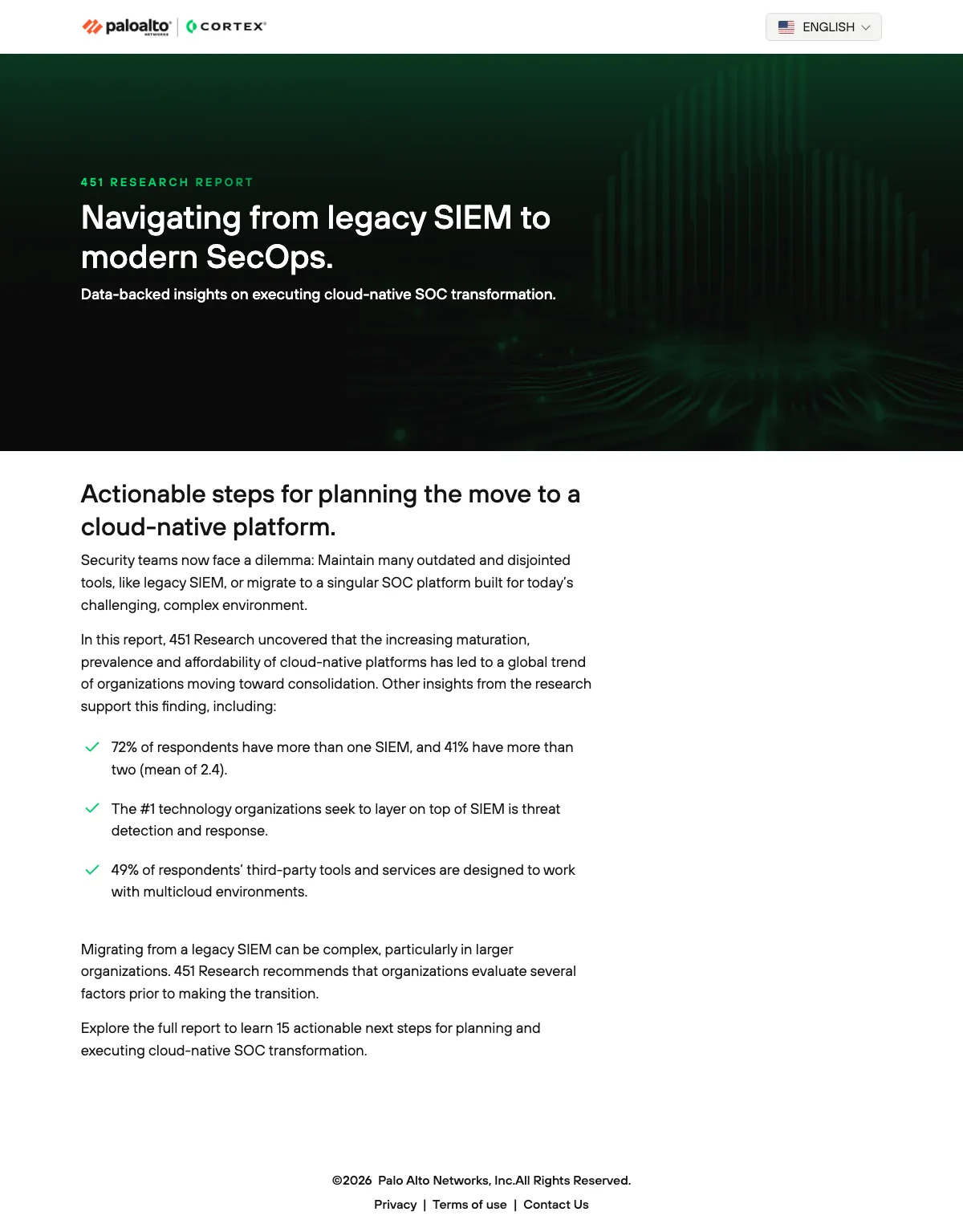 Cybersecurity Software landing page example from start.paloaltonetworks.com