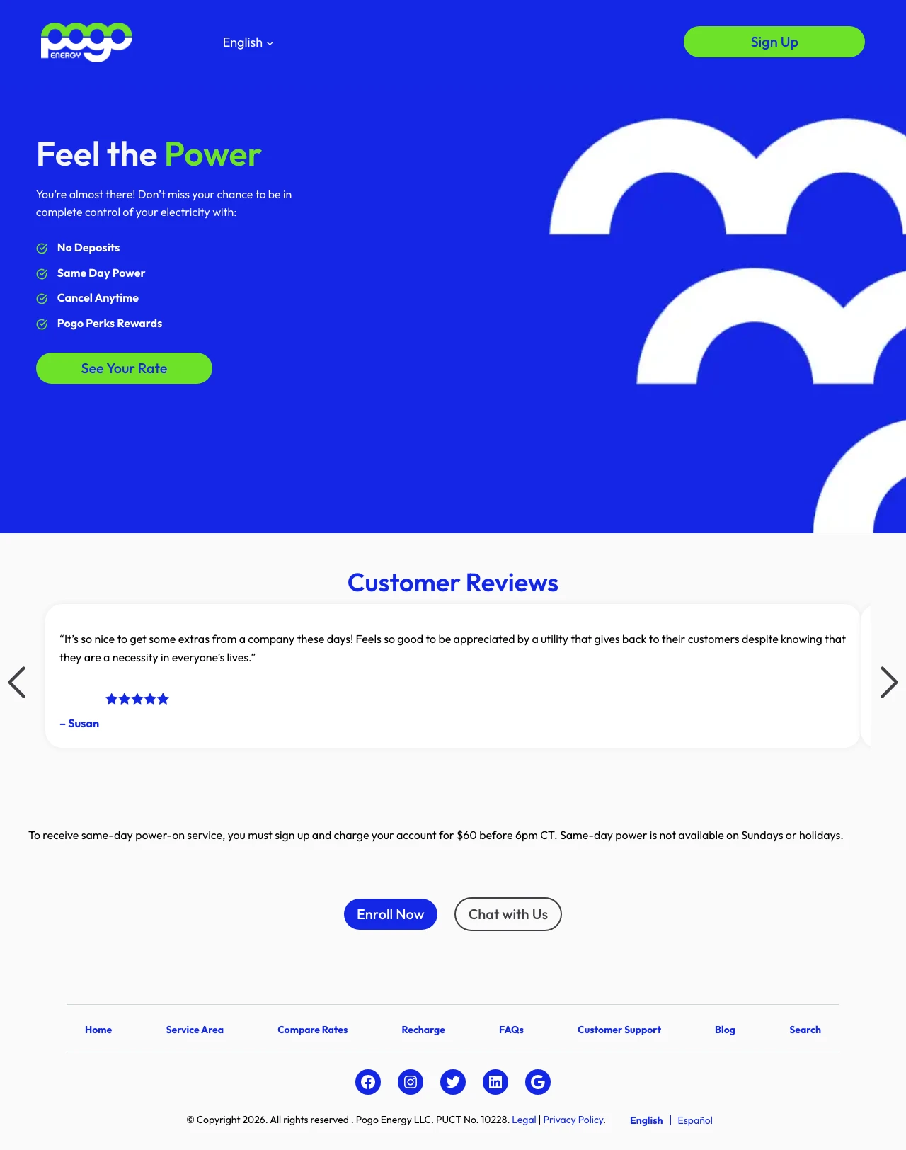 Energy / Utilities landing page example